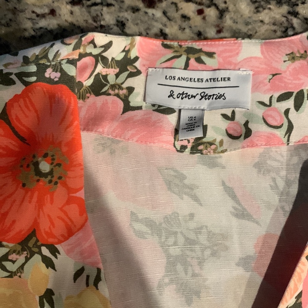 & Other Stories Puff Sleeve Peplum Top S - Picture 4 of 5